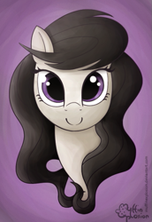 Size: 459x669 | Tagged: safe, artist:muffinexplosion, octavia melody, earth pony, pony, alternate hairstyle, bust, portrait, solo
