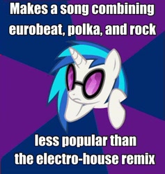 Size: 498x525 | Tagged: safe, dj pon-3, vinyl scratch, pony, unicorn, discord (eurobeat brony), eurobeat brony, image macro, odyssey eurobeat, text