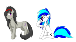 Size: 900x498 | Tagged: safe, artist:playfulpossum, dj pon-3, octavia melody, vinyl scratch, earth pony, pony, alternate hairstyle