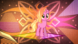 Size: 3840x2160 | Tagged: safe, artist:laszlvfx, artist:melisareb, derpibooru import, edit, luster dawn, pony, unicorn, the last problem, cutie mark, female, high res, mare, solo, wallpaper, wallpaper edit