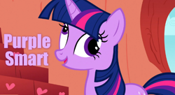 Size: 662x360 | Tagged: safe, derpibooru import, twilight sparkle, caption, derp, derplight sparkle, eyes, purple smart, purple text, solo