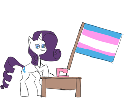 Size: 2000x1600 | Tagged: safe, artist:rigamortis_man, rarity, pony, unicorn, lgbt, lgbt headcanon, pride, pride flag, pride month, solo, transgender, transgender pride flag