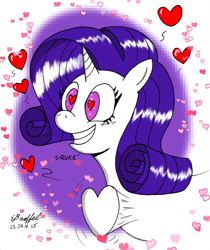 Size: 900x1071 | Tagged: safe, artist:cartoon-eric, rarity, pony, unicorn, cute, heart eyes, heart pounding, heartbeat, raribetes, squee, wingding eyes