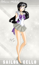 Size: 1693x2850 | Tagged: safe, artist:shinta-girl, octavia melody, human, crossover, humanized, light skin, sailor moon, sailor scout, solo