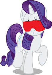 Size: 748x1067 | Tagged: safe, artist:smbssfan, rarity, pony, unicorn, blindfold, frown