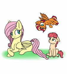 Size: 2800x3100 | Tagged: safe, artist:juli-leysson, fluttershy, oc, oc:brave spirit, oc:fearless wings, earth pony, pegasus, pony, colt, female, filly, implied fluttermac, implied shipping, implied straight, male, missing cutie mark, offspring, parent:big macintosh, parent:fluttershy, parents:fluttermac, simple background, white background