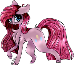 Size: 815x717 | Tagged: safe, artist:bladedeehunter, artist:flaming-rainbow78, pinkie pie, pony, chest fluff, pinkamena diane pie, simple background, solo, transparent background, walking