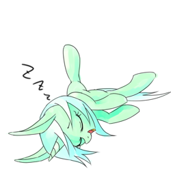 Size: 500x500 | Tagged: safe, artist:30clock, lyra heartstrings, pixiv, sleeping, solo, zzz