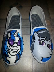 Size: 960x1280 | Tagged: safe, artist:lil-kitsune69, dj pon-3, octavia melody, vinyl scratch, earth pony, pony, clothes, custom, shoes