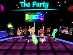 Size: 1280x974 | Tagged: safe, lyra heartstrings, human, pony, unicorn, female, horn, mare, nightclub, second life