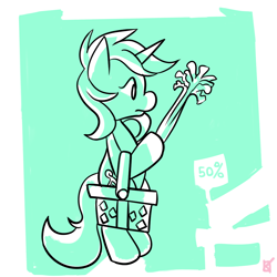 Size: 1000x1000 | Tagged: safe, artist:fauxsquared, lyra heartstrings, pony, basket, bipedal, celery, solo