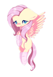 Size: 1024x1485 | Tagged: safe, artist:pone-pon, fluttershy, pegasus, pony, clothes, cute, female, floating, floppy ears, flying, hnnng, hooves to the chest, looking sideways, mare, shyabetes, simple background, socks, spread wings, striped socks, transparent background, wings