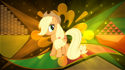 Size: 3840x2160 | Tagged: safe, artist:laszlvfx, artist:magister39, derpibooru import, edit, applejack, earth pony, pony, solo, wallpaper, wallpaper edit