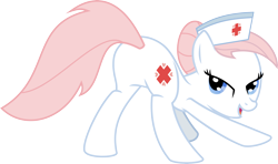 Size: 8459x5006 | Tagged: safe, artist:baka-neku, nurse redheart, absurd resolution, featureless crotch, plot, simple background, solo, transparent background, vector