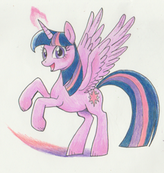 Size: 838x884 | Tagged: safe, artist:hiji riya, derpibooru import, twilight sparkle, twilight sparkle (alicorn), alicorn, pony, female, mare, pixiv, solo, traditional art