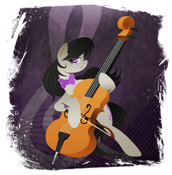 Size: 901x916 | Tagged: safe, artist:rariedash, octavia melody, earth pony, pony, bowtie, cello, cutie mark, cutie mark background, female, hooves, lineless, mare, musical instrument, solo