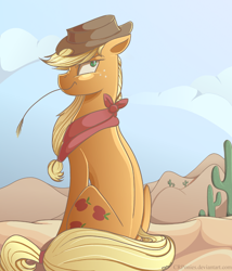 Size: 1000x1167 | Tagged: safe, artist:crponies, applejack, earth pony, pony, bandana, female, mare, solo