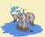 Size: 3103x2619 | Tagged: safe, artist:pzkratzer, discord, princess celestia, alicorn, pony, annoyed, bondage, dry mud, encasement, mud, mud bath, muddy, plot, sketch, spa, unamused, wet and messy