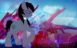 Size: 2560x1600 | Tagged: safe, artist:evescintilla, derpibooru import, oc, oc only, oc:silver bristle, earth pony, pony, cutie mark, glasses, male, minimalist, modern art, necktie, simple, stallion, wallpaper