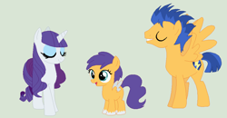 Size: 958x498 | Tagged: safe, artist:deppressedunicorn, flash sentry, rarity, oc, pegasus, pony, unicorn, base used, family, female, filly, offspring, parent:flash sentry, parent:rarity, sentrity, shipping, straight