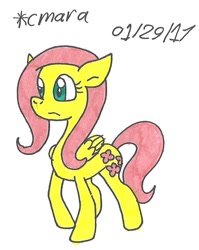 Size: 612x767 | Tagged: safe, artist:cmara, fluttershy, pegasus, pony, female, mare, solo, traditional art