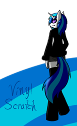 Size: 576x936 | Tagged: safe, artist:call-me-jack, dj pon-3, vinyl scratch, anthro, solo