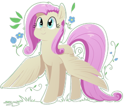 Size: 1080x935 | Tagged: safe, artist:espeonna, fluttershy, pegasus, pony, cute, shyabetes, smiling, solo, spread wings, wings