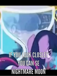 Size: 640x854 | Tagged: safe, derpibooru import, edit, edited screencap, screencap, nightmare moon, twilight sparkle, unicorn twilight, pony, unicorn, friendship is magic, female, foreshadowing, hourglass, mare, misspelling, slowpoke, text, twilight's canterlot home