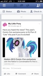 Size: 640x1136 | Tagged: safe, dj pon-3, vinyl scratch, pony, unicorn, facebook, figure, ios, iphone, toy