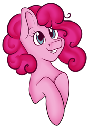 Size: 2943x4198 | Tagged: safe, artist:beashay, pinkie pie, earth pony, pony, absurd resolution, bust, female, lip bite, mare, portrait, simple background, smiling, solo, transparent background