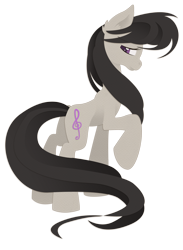 Size: 2103x2876 | Tagged: safe, artist:eljonek, octavia melody, earth pony, pony, female, looking back, mare, raised hoof, simple background, solo, transparent background