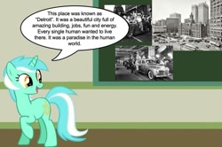 Size: 887x588 | Tagged: safe, lyra heartstrings, chalkboard, detroit, human studies101 with lyra, meme