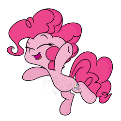 Size: 2000x2000 | Tagged: safe, artist:binkyt11, derpibooru exclusive, pinkie pie, earth pony, pony, cute, diapinkes, eyes closed, female, happy, mare, open mouth, simple background, solo, style emulation, white background
