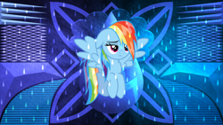 Size: 3840x2160 | Tagged: safe, artist:laszlvfx, artist:zuko42, derpibooru import, edit, rainbow dash, pegasus, pony, solo, wallpaper, wallpaper edit