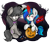 Size: 1545x1328 | Tagged: safe, artist:kristysk, dj pon-3, octavia melody, vinyl scratch, earth pony, pony, magic, nightmare night