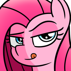 Size: 900x908 | Tagged: safe, artist:radek1212, pinkie pie, earth pony, pony, bedroom eyes, bust, close-up, full face view, licking, licking lips, pinkamena diane pie, portrait, solo, tongue out