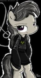 Size: 609x1143 | Tagged: safe, artist:flutterthrash, octavia melody, earth pony, pony, bipedal, megadeth, metal, solo