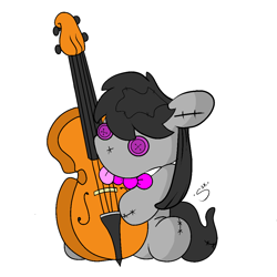 Size: 1000x1000 | Tagged: safe, artist:silver1kunai, melody, octavia melody, earth pony, pony, cello, musical instrument, plushie, solo