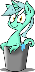 Size: 553x1131 | Tagged: safe, artist:strangiesleepy, lyra heartstrings, sea pony, bucket, looking at you, race swap, seapony lyra, simple background, smiling, solo, transparent background