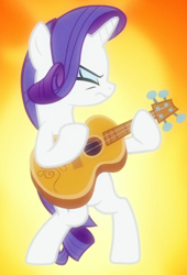 Size: 618x908 | Tagged: safe, screencap, rarity, pony, unicorn, honest apple, acoustic guitar, badass, cropped, eyes closed, female, fire, guitar, guitarity, mare, metal as fuck, solo, standing
