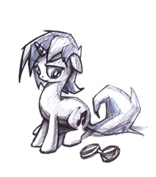 Size: 474x537 | Tagged: safe, artist:averagedraw, dj pon-3, vinyl scratch, pony, unicorn, goggles, solo, traditional art