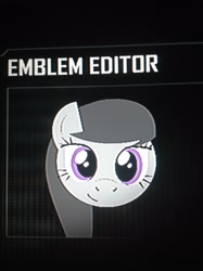 Size: 1936x2592 | Tagged: safe, octavia melody, earth pony, pony, black mane, black ops 2, emblem editor, female, gray coat, mare, solo