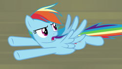 Size: 1920x1080 | Tagged: safe, derpibooru import, screencap, rainbow dash, pegasus, pony, daring doubt, solo