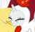 Size: 407x372 | Tagged: safe, screencap, rarity, pony, unicorn, forever filly, animal costume, chicken suit, chiken, clothes, cosplay, costume, cropped, cute, eyes closed, happy, rarichicken