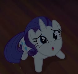 Size: 756x720 | Tagged: safe, screencap, rarity, pony, unicorn, castle mane-ia, cropped, crying, cute, overhead view, solo