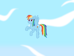 Size: 3699x2798 | Tagged: safe, artist:theawesomeguy98201, derpibooru import, rainbow dash, pegasus, pony, cloud, female, flying, mare, movie accurate, sky, smiling, smiling at you, wings