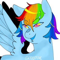 Size: 500x500 | Tagged: safe, artist:godlypuke, derpibooru import, rainbow dash, pegasus, pony, signature, solo