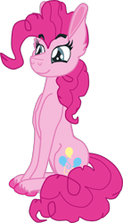 Size: 964x1746 | Tagged: safe, artist:casanova-mew, pinkie pie, pony, simple background, sitting, smiling, solo, transparent background