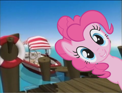 Size: 1216x924 | Tagged: safe, pinkie pie, earth pony, pony, boat, gilligan's island, parody, solo, veggietales