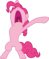 Size: 6400x7637 | Tagged: safe, artist:parclytaxel, pinkie pie, earth pony, pony, the lost treasure of griffonstone, .svg available, absurd resolution, bipedal, nose in the air, simple background, solo, transparent background, uvula, vector